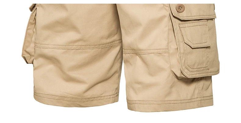 Men's Shorts – Loose Fit, Large Size, Multi-Pocket Overalls, Summer Cotton, Comfortable, Nickel Pants, Outdoor Casual Sports Beach Pants