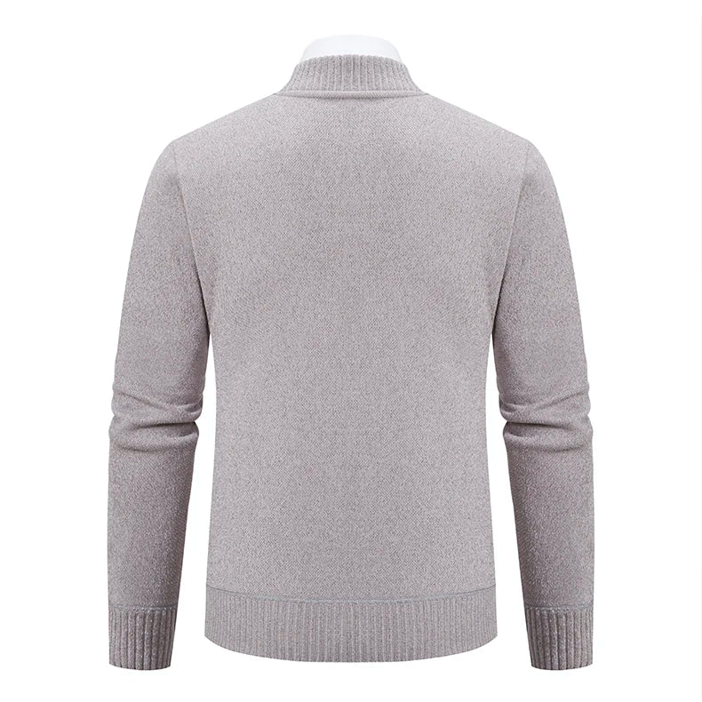 Knitwear Men's Stand-up Collar Thick Warm Cardigan Sweater – Loose Fit, Casual Winter Coat