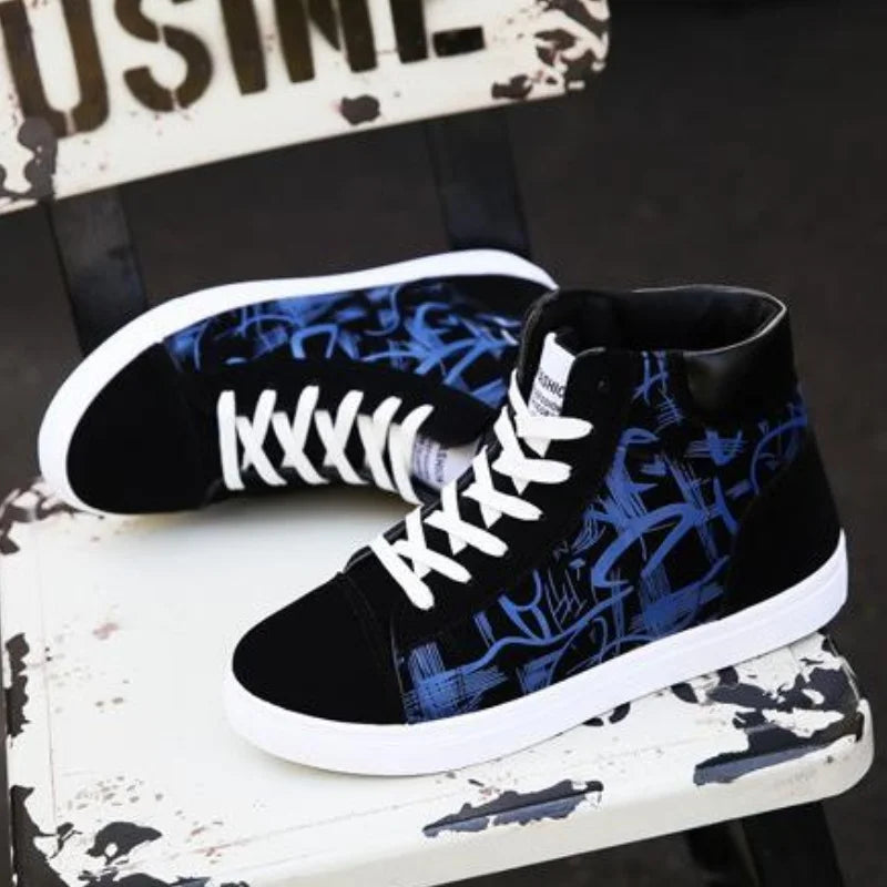 High Top Canvas Shoes for Men – Fashion Platform Sneakers, Spring Winter Casual Vulcanized Shoes