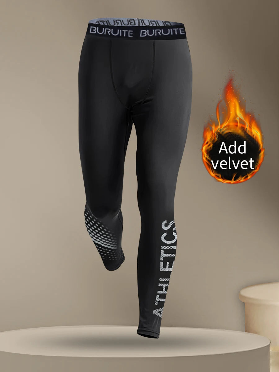 Warm Tight Leggings Men – Autumn and Winter Plush, High Stretch Compression, Fitness Training, Running Sports Suit, Autumn Trousers
