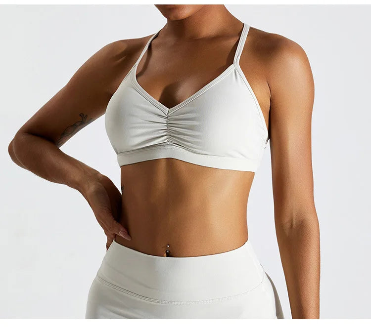 Sexy Scrunch Sports Bra – Gym Top for Women, Running Back Cross Top, Sportswear, Yoga Underwear, Fitness Workout Clothing