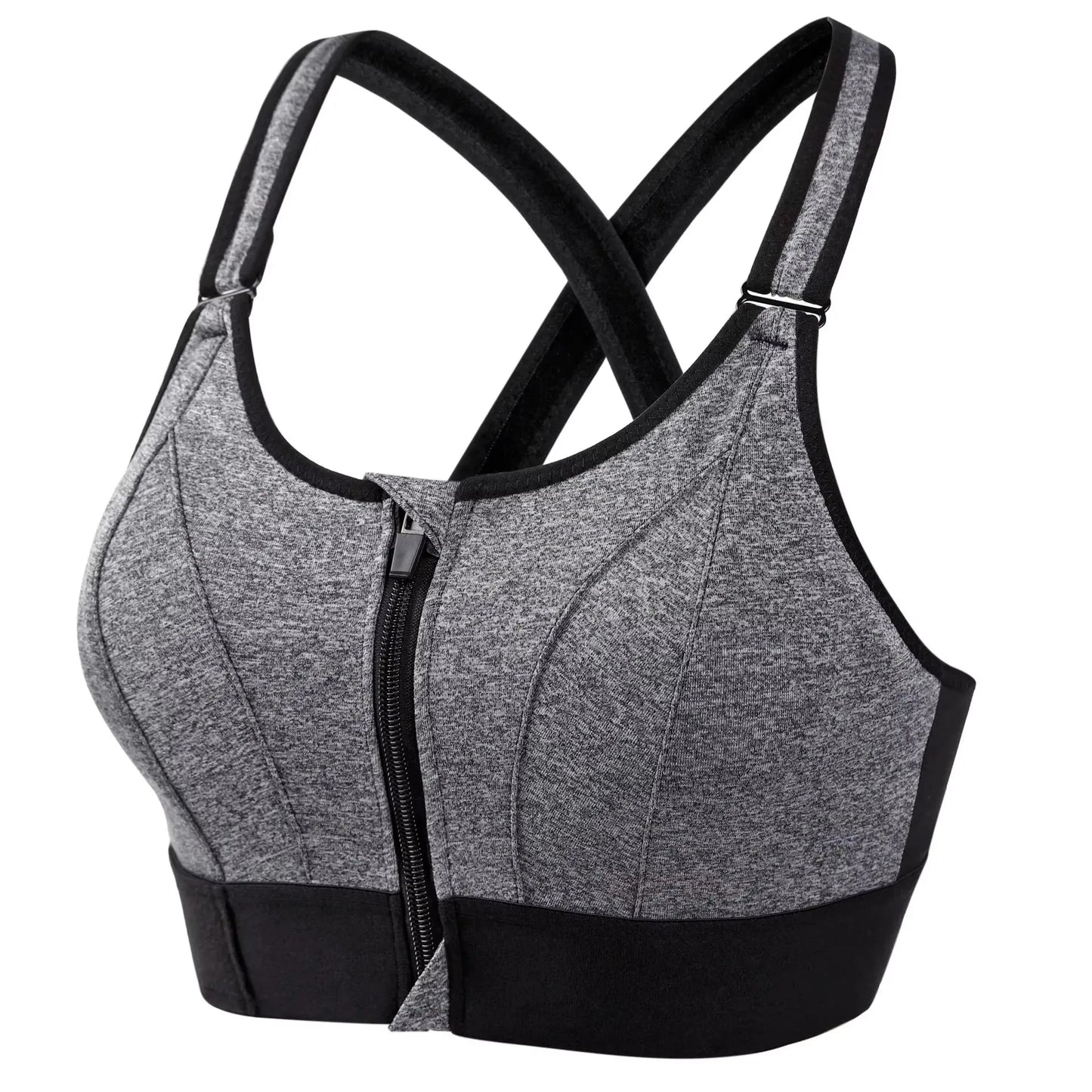 Sports Bra for Women – Front Zipper, Adjustable Straps, Shockproof, Elastic, Slim Fit