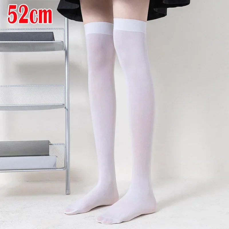 Solid Color Long Socks – Japan Style School Girls Thigh High Stockings, Lolita Kawaii Cute Knee High Socks