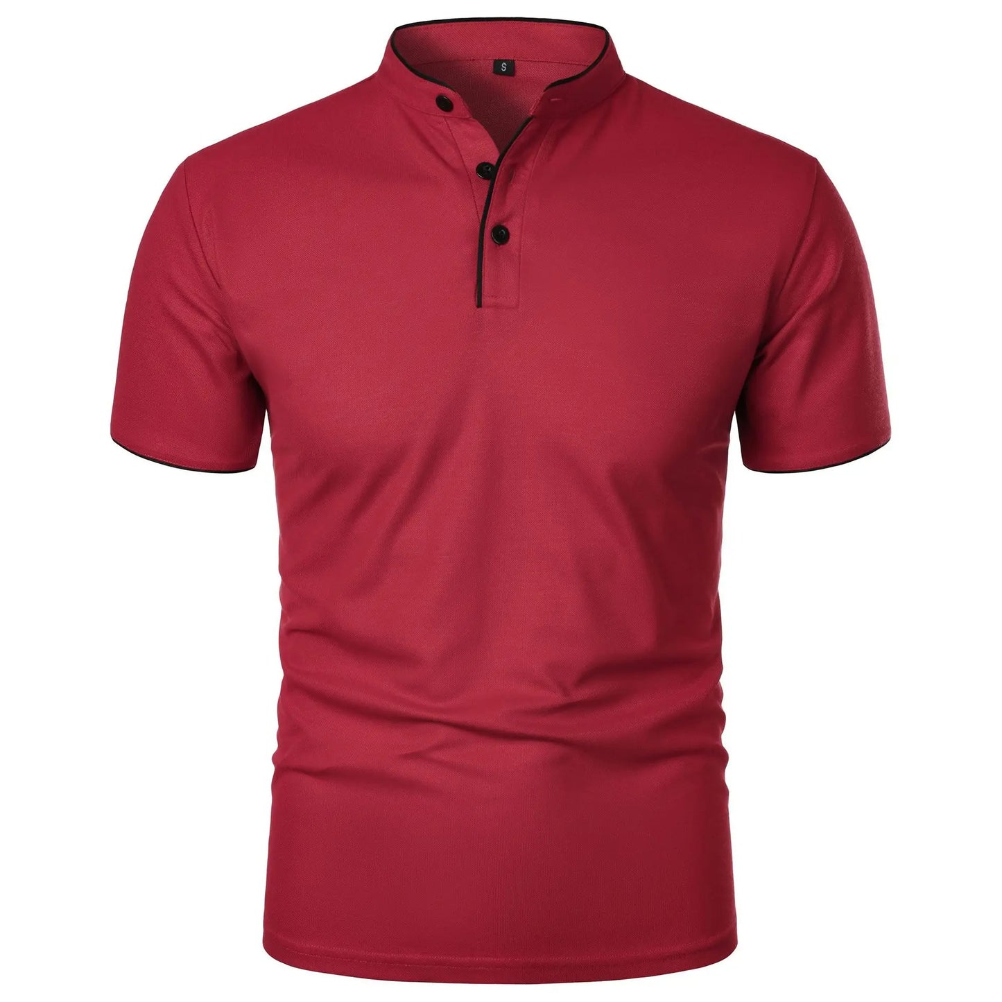 Men's Short Sleeve Collar T-shirts – New Solid Color Casual Polo Shirt, Trendy, Breathable, Loose Fit, Basic Splice Top