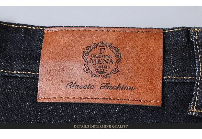 Men's Classic Jeans – Soft Black Denim, Biker Style, Pantalones Hombre, Stylish and Comfortable Overalls for Men