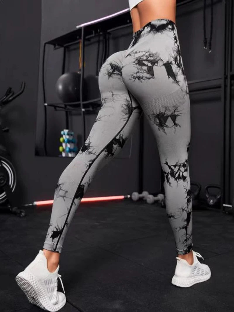 Fashion Tie-Dye Yoga Pants – Seamless, High Waist, Push Up, Gym Leggings, Sport Tights, Fitness Workout