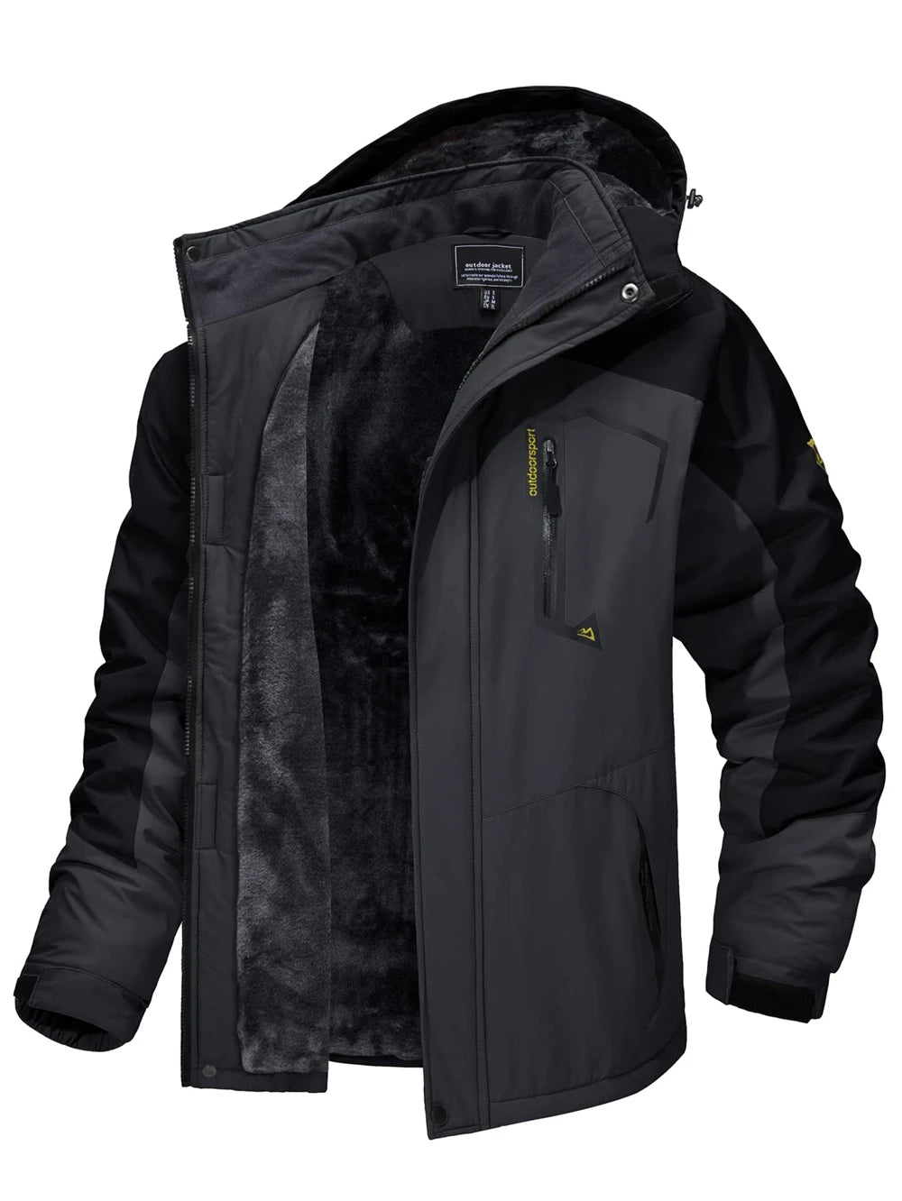 Fleece Lining Mountain Jackets – Men's Hiking Jackets, Outdoor Removable Hooded Coats, Ski Snowboard Parka, Winter Outwear