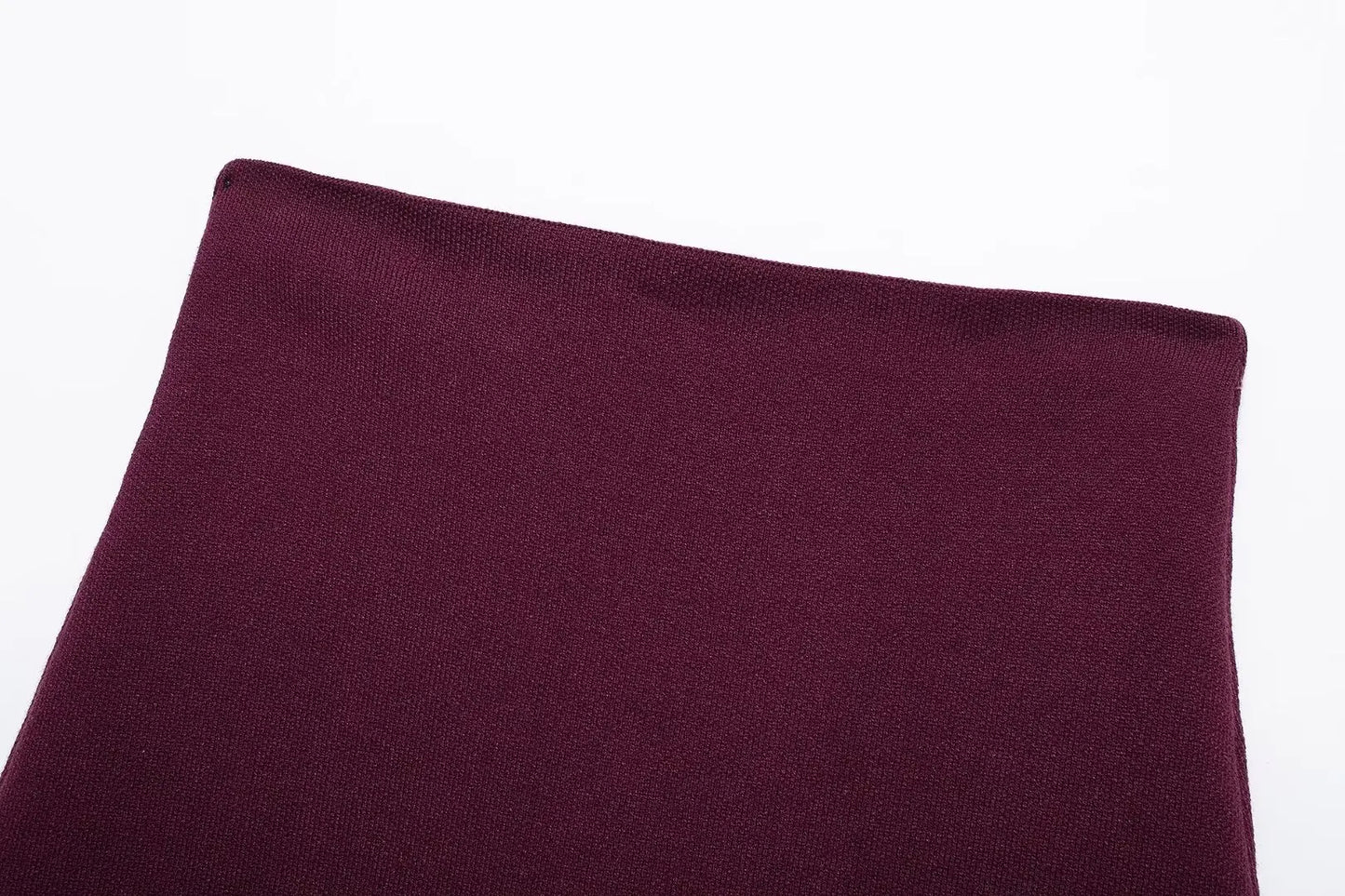 Elegant Knitted Cardigan – Burgundy Red, V-Neck, Slim Fit, Long Sleeve, Autumn Office Chic Outerwear