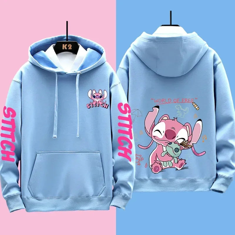 Disney Stitch Couple Hoodies – Matching Outfits for Men & Women, Casual Sweatshirts & Hooded Jackets