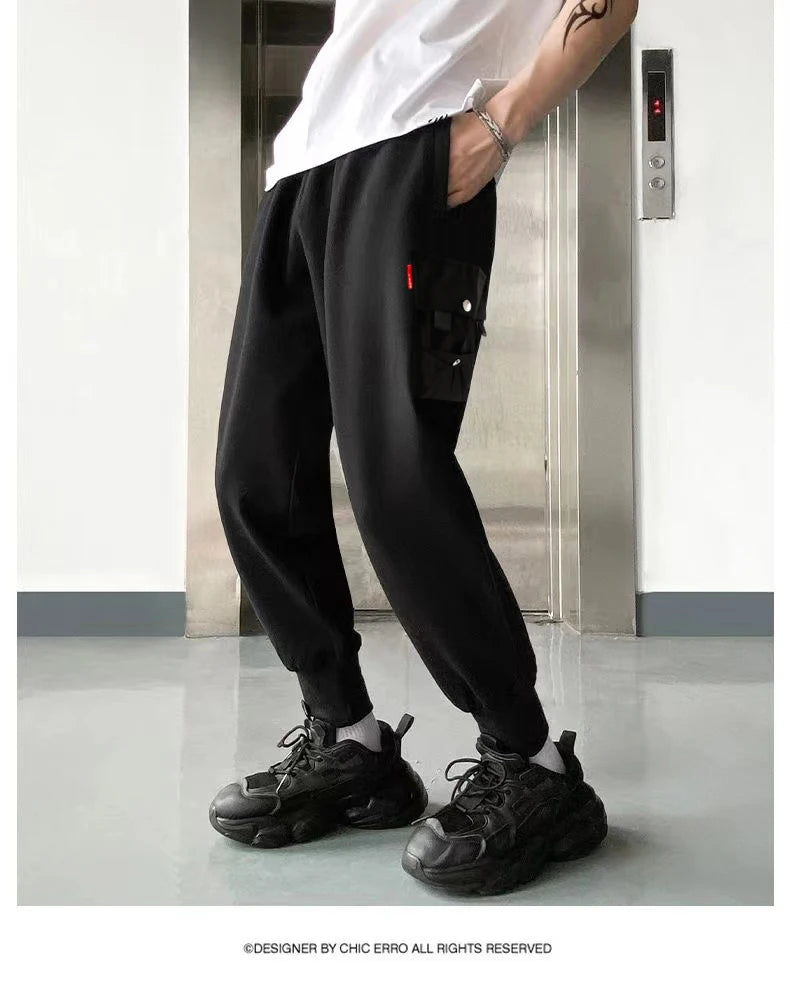 Classic Design Multi Flap Pockets Cargo Pants – Men's Loose Fit, Drawstring Harem, Oversized Jogger Pants for Men and Women