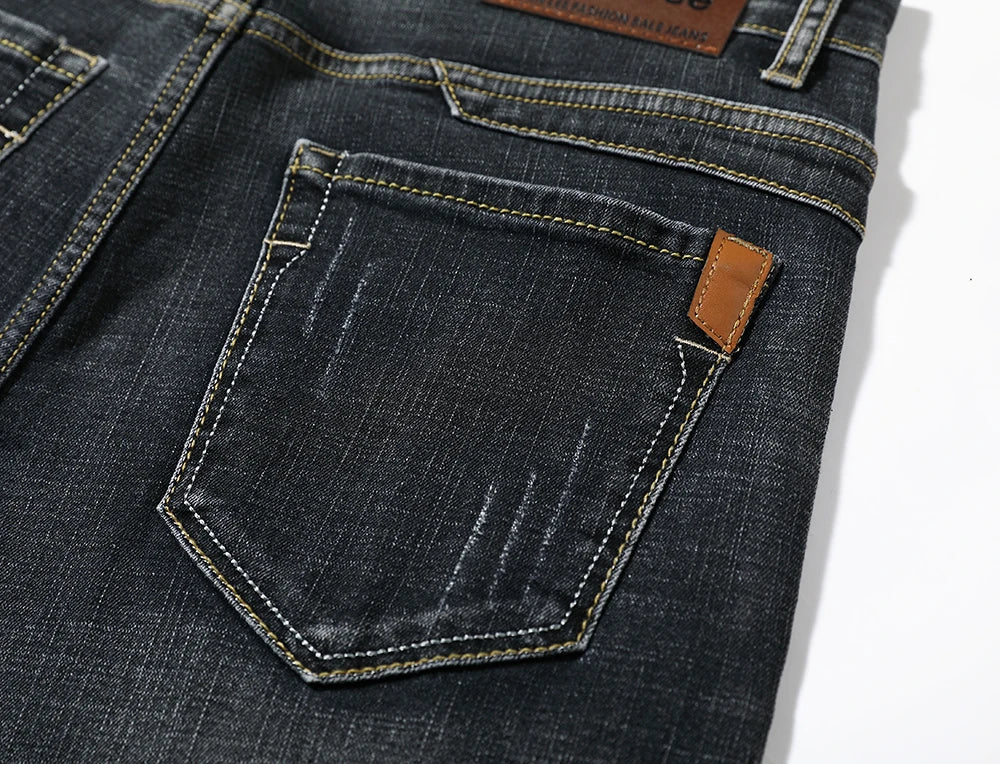 Men's Shorts Jeans – Denim Stretch Pants, Dark Blue, Fashion Design, Slim Straight Fit, Summer Shorts for Men