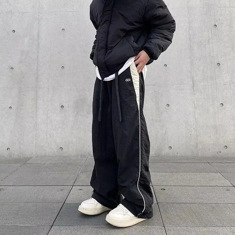 Y2K Vintage Loose Pants – Casual Streetwear, Hip Hop Style, Baggy Fit, High Waist, Wide Leg, Solid Joggers