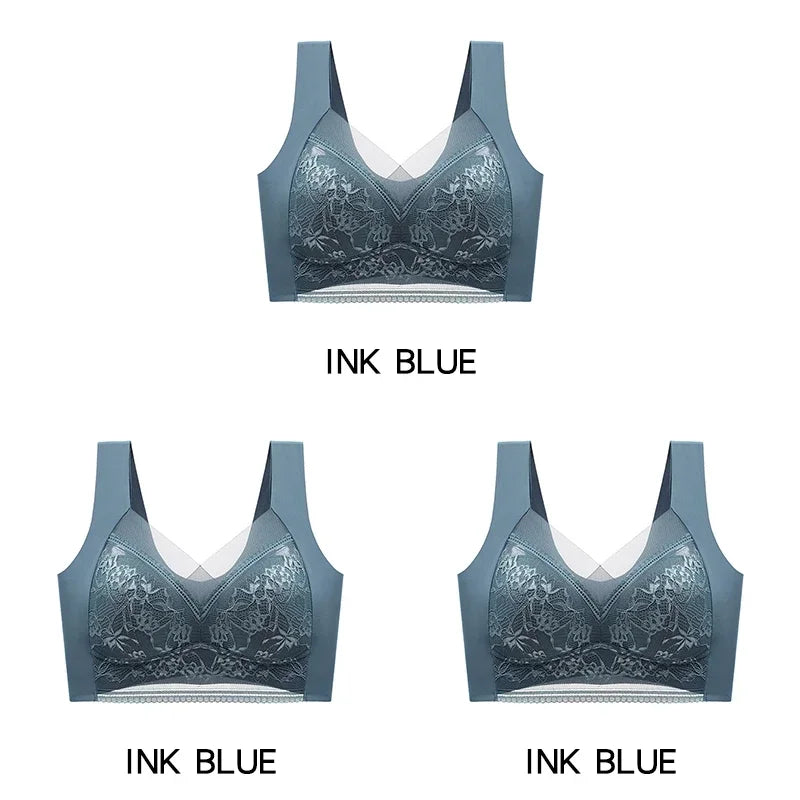 3PCS Women's Push Up Bralette – 5cm Lift, Plus Size Wireless Bras, Seamless Lace Tops, No Underwire, Sexy Comfort