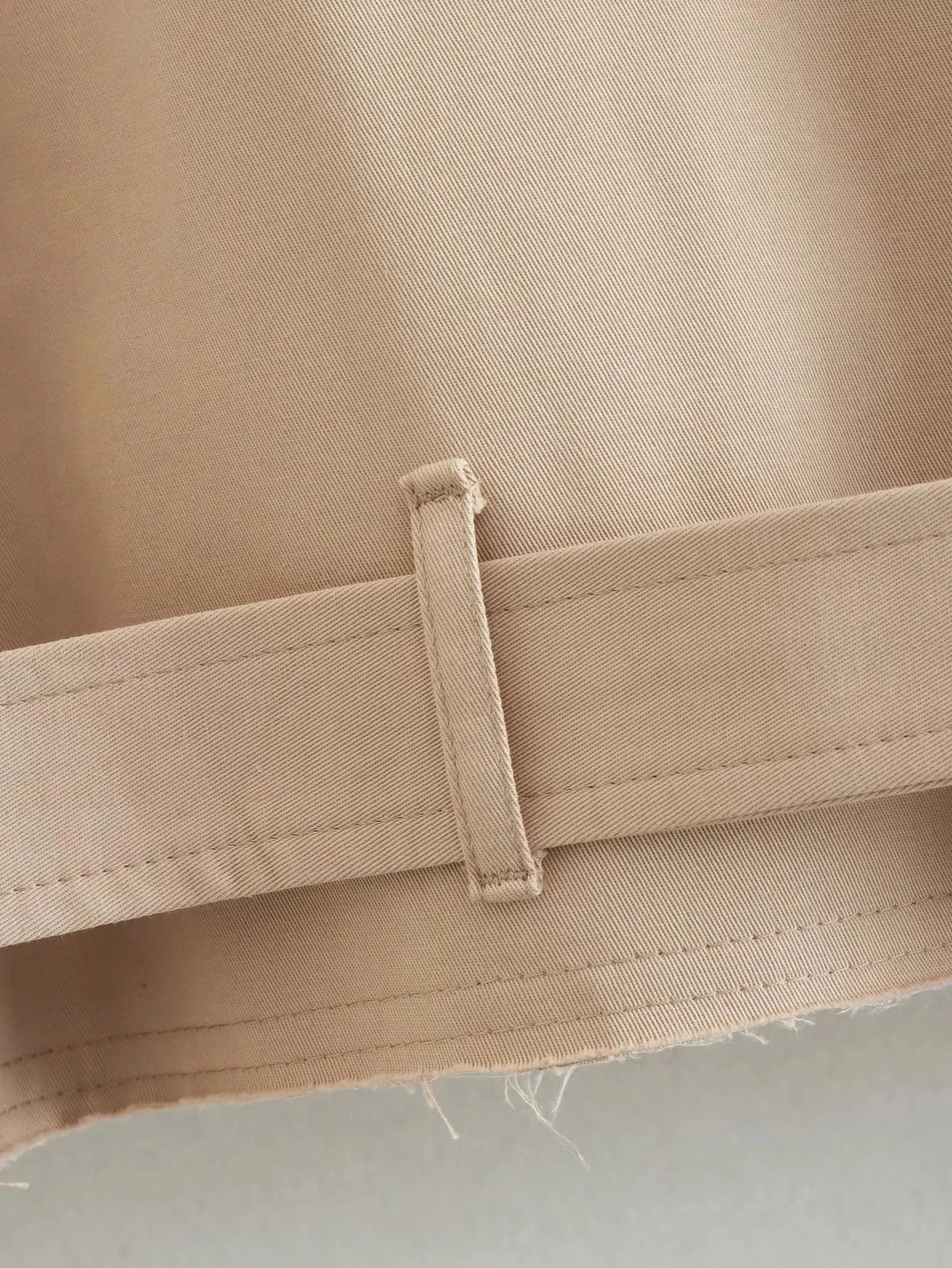 Belted Cropped Trench Jacket – Vintage Double-Breasted Spring Coat, Long Sleeve Streetwear