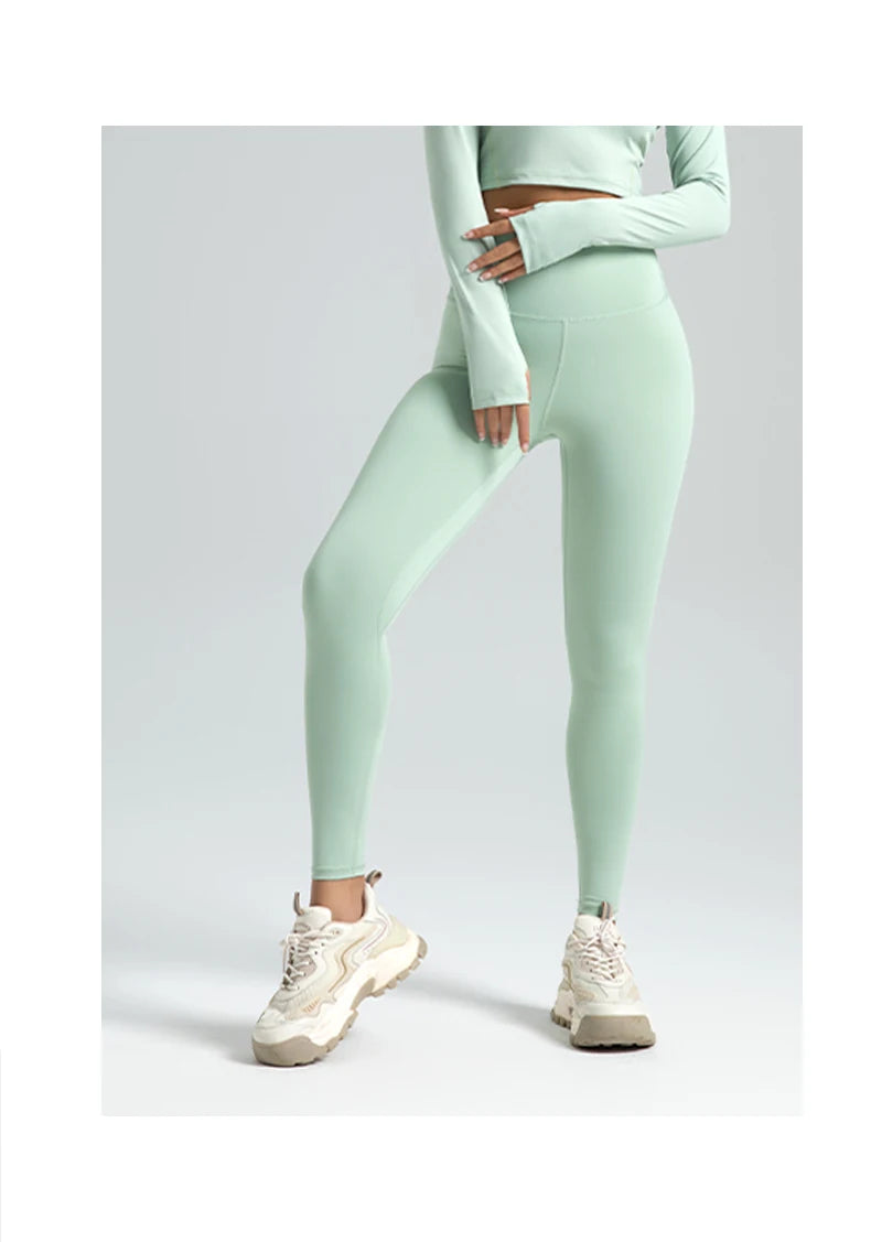 Women's Solid High Waist Sports Leggings – Breathable, Comfortable, Quick Dry, Skinny Fit, Yoga, Running, Sportswear