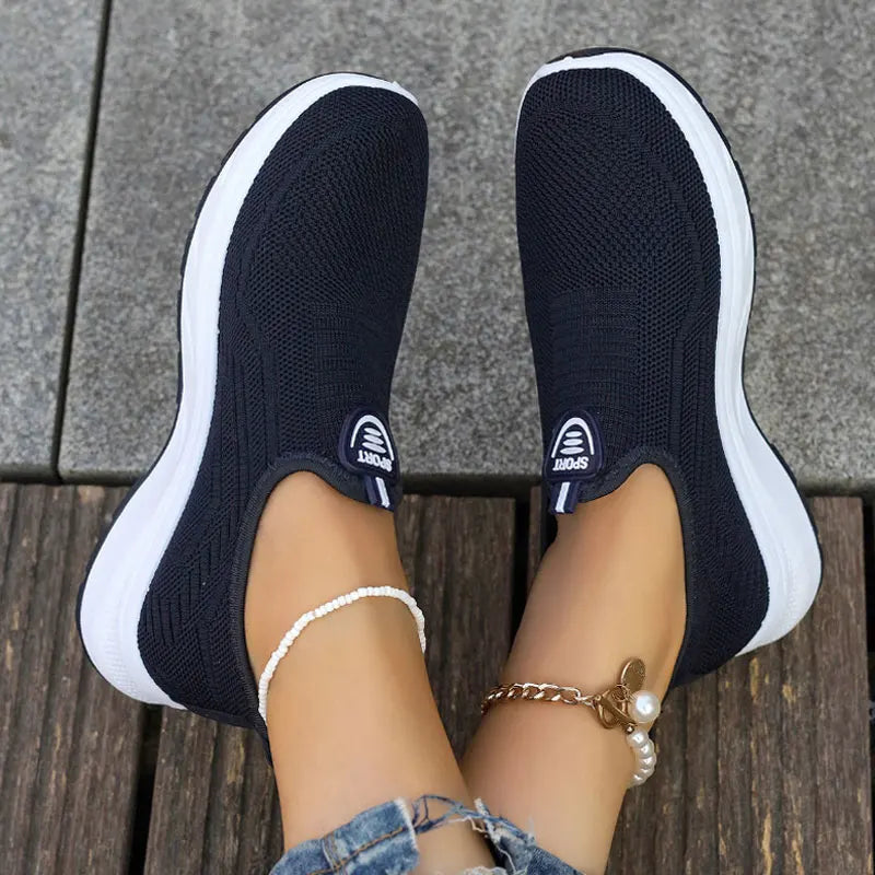 Sneaker Loafers - Tennis Femimino Ladies Slip-On, Breathable Sports Shoes, Designer Barefoot Ballet Flats for Women