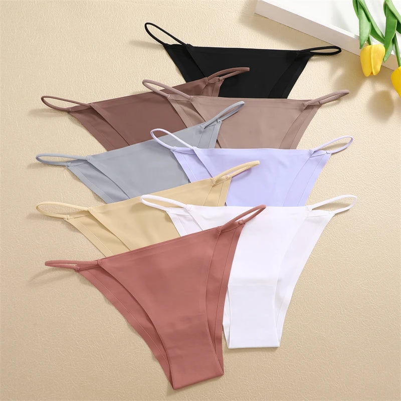 3PCS Seamless Panties – Women Low Waist Briefs, Sexy Stretch Bikini Underwear, Ladies Comfortable Stretch G-string T-back