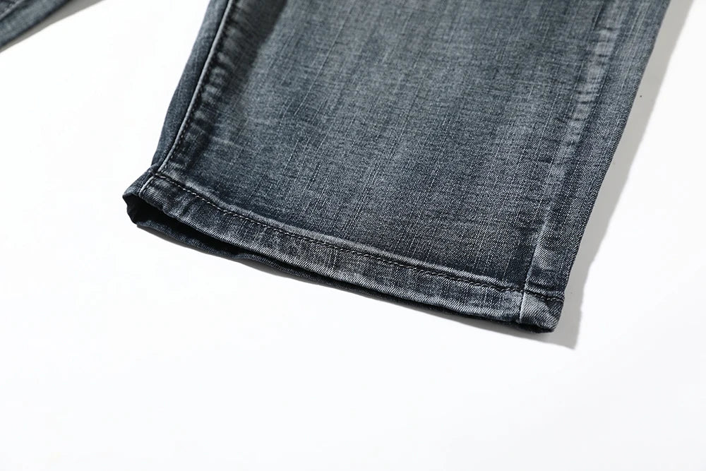 Men's Shorts Jeans – Denim Stretch Pants, Dark Blue, Fashion Design, Slim Straight Fit, Summer Shorts for Men