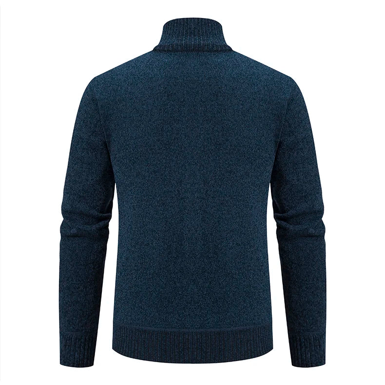 Knitwear Men's Stand-up Collar Thick Warm Cardigan Sweater – Loose Fit, Casual Winter Coat