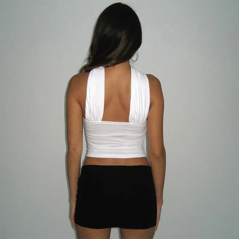 Chic Strapless Crop Top – Sexy, Elegant, Summer, Slim Fit, Tube Top, Solid Color