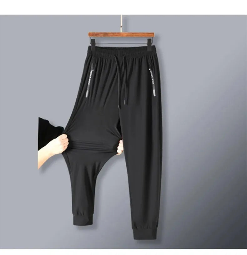 Ice Silk Pants for Men – Summer Thin Style, Sports Quick-Dry, Straight Leg, Draping Wide Leg Casual Long Pants
