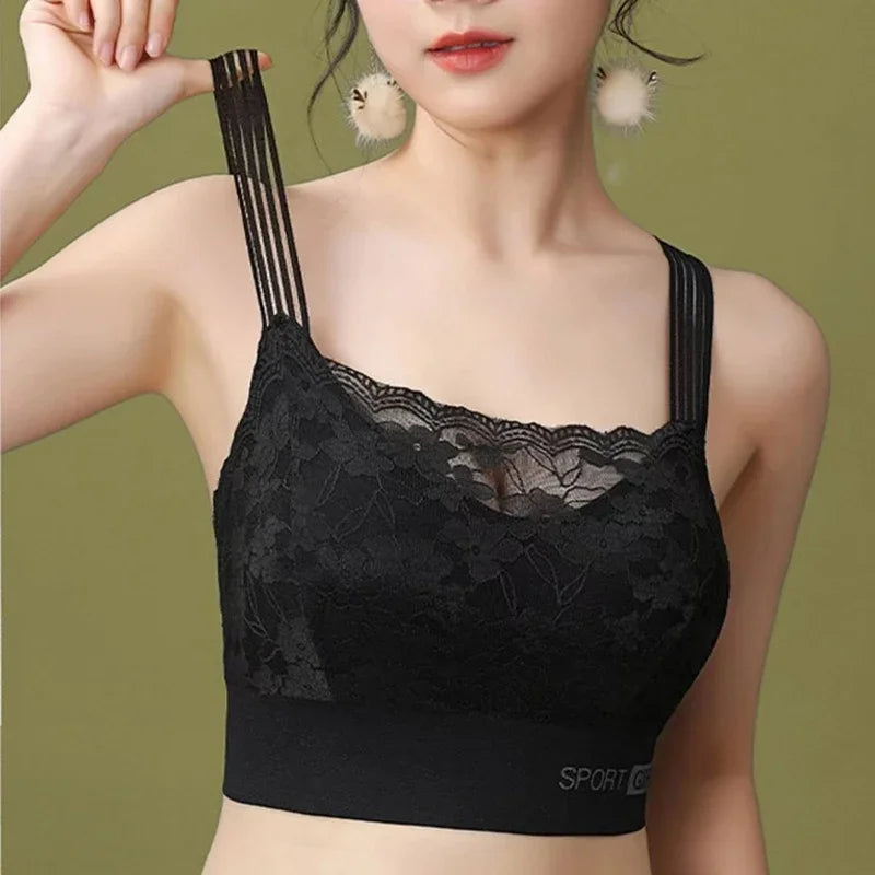Sexy Lace Seamless Large Size Women's Bra – Comfortable, Breathable, Sports Beauty Back Vest, Sleep Gathered Wrapped Chest Tube Top