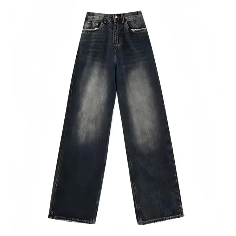 Y2K Baggy Jeans – Streetwear, Retro Fashion, Autumn, High Waist, Loose Fit, Wide Leg, Denim Trousers