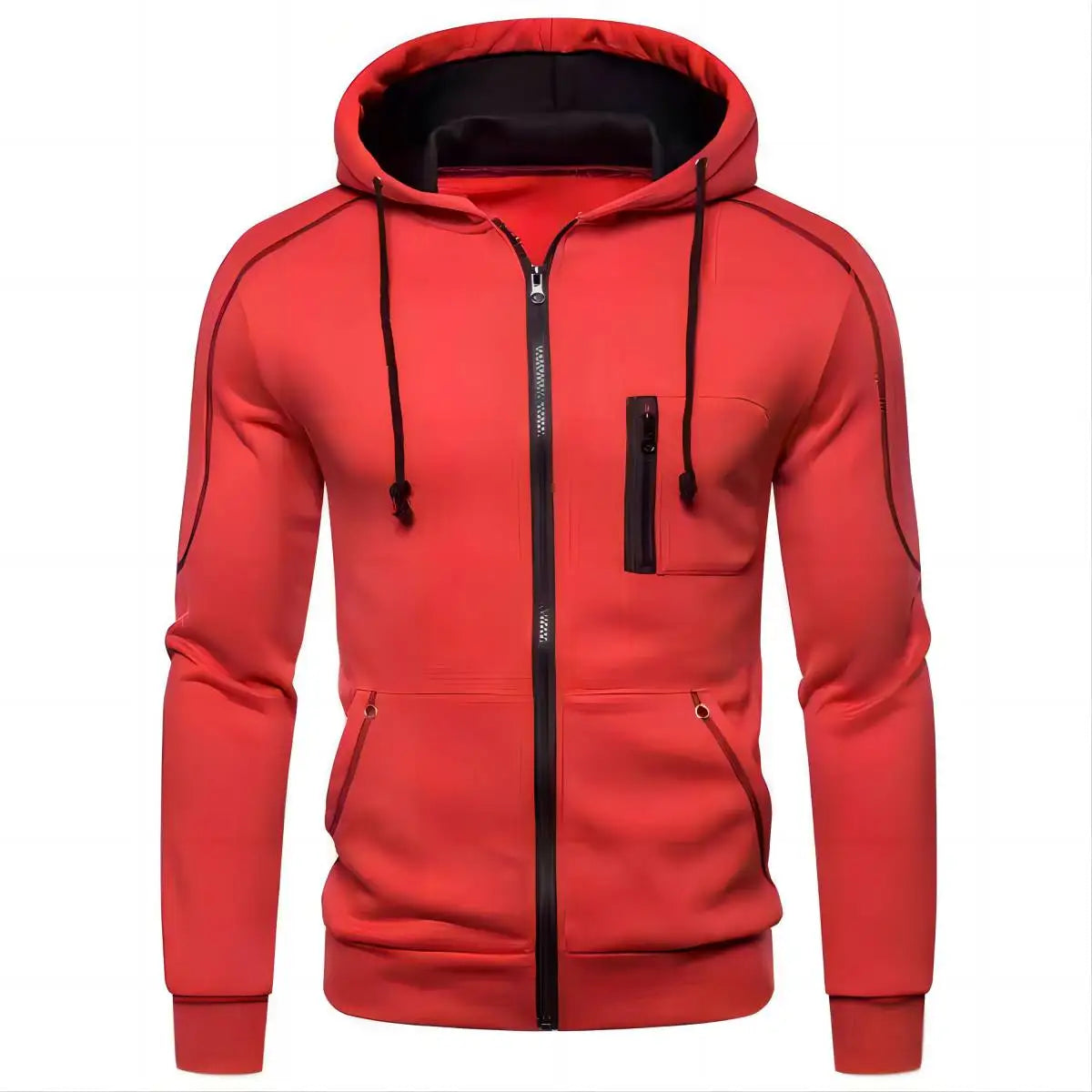 Men's Hoodie Jacket – Streetwear Long Sleeve Sweatshirt, Zipper Hooded Pullover, Sportswear for Men