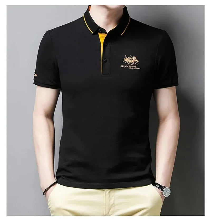 Men's Embroidered Polo Shirts – Short Sleeve Luxury Top With Lapel, Casual And Breathable, Lightweight T-Shirt For Men
