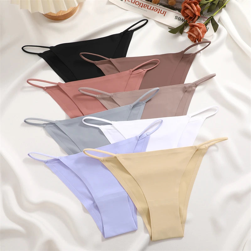 3PCS Seamless Panties – Women Low Waist Briefs, Sexy Stretch Bikini Underwear, Ladies Comfortable Stretch G-string T-back