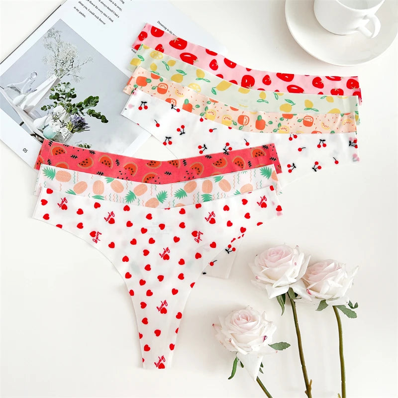 4PCS Ultra Soft Thong Panties – Sexy Graphic Print, Seamless, Stretch, Leopard G-String, Comfortable Lingerie
