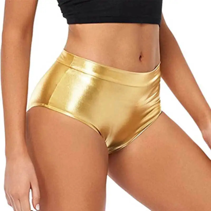 Shiny PU Leather Shorts – Sexy, Nightclub Style, Slim Fit, Elastic Waist, Plus Size, Comfortable, Soft, Hot Pants