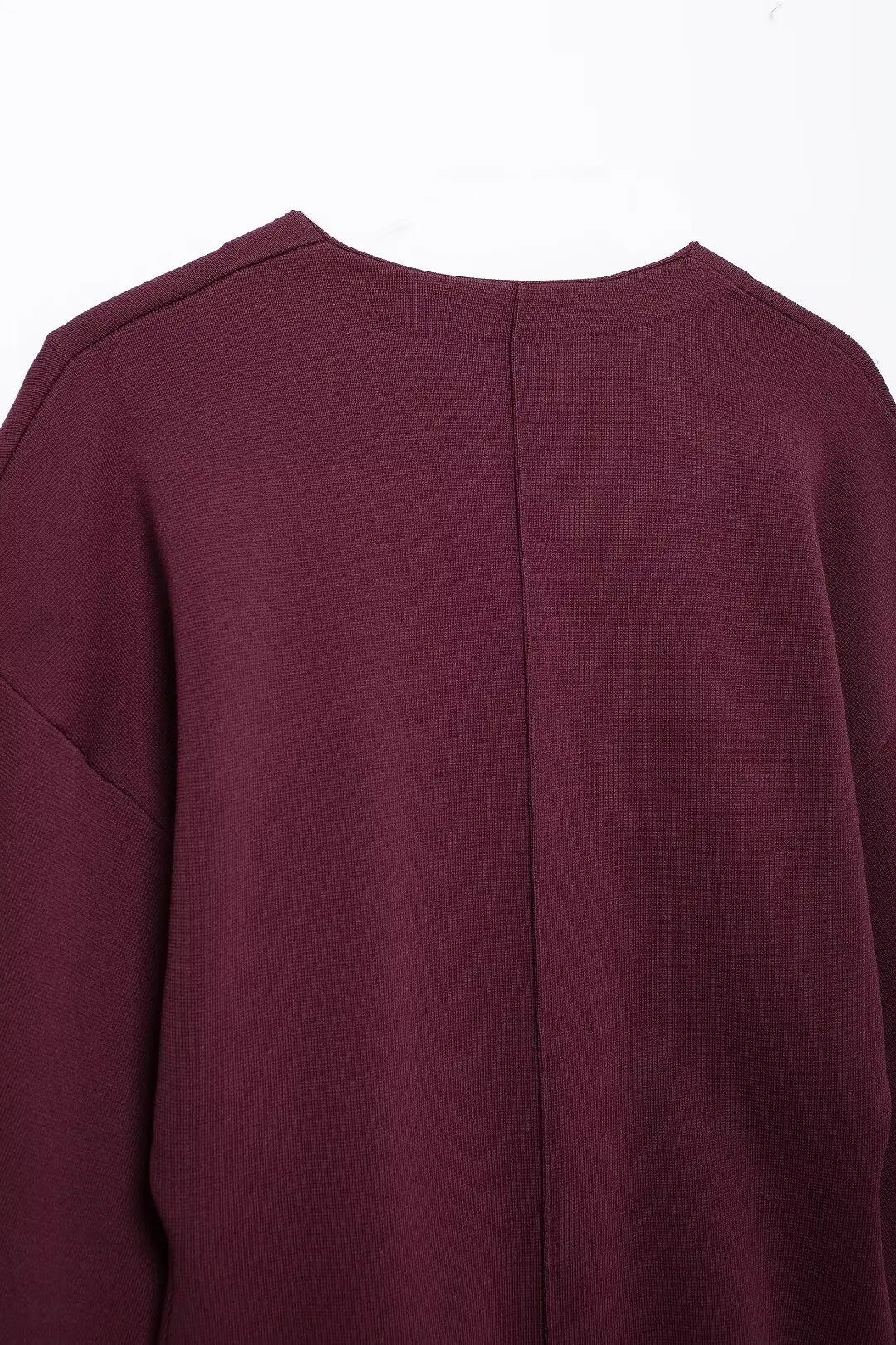 Elegant Knitted Cardigan – Burgundy Red, V-Neck, Slim Fit, Long Sleeve, Autumn Office Chic Outerwear