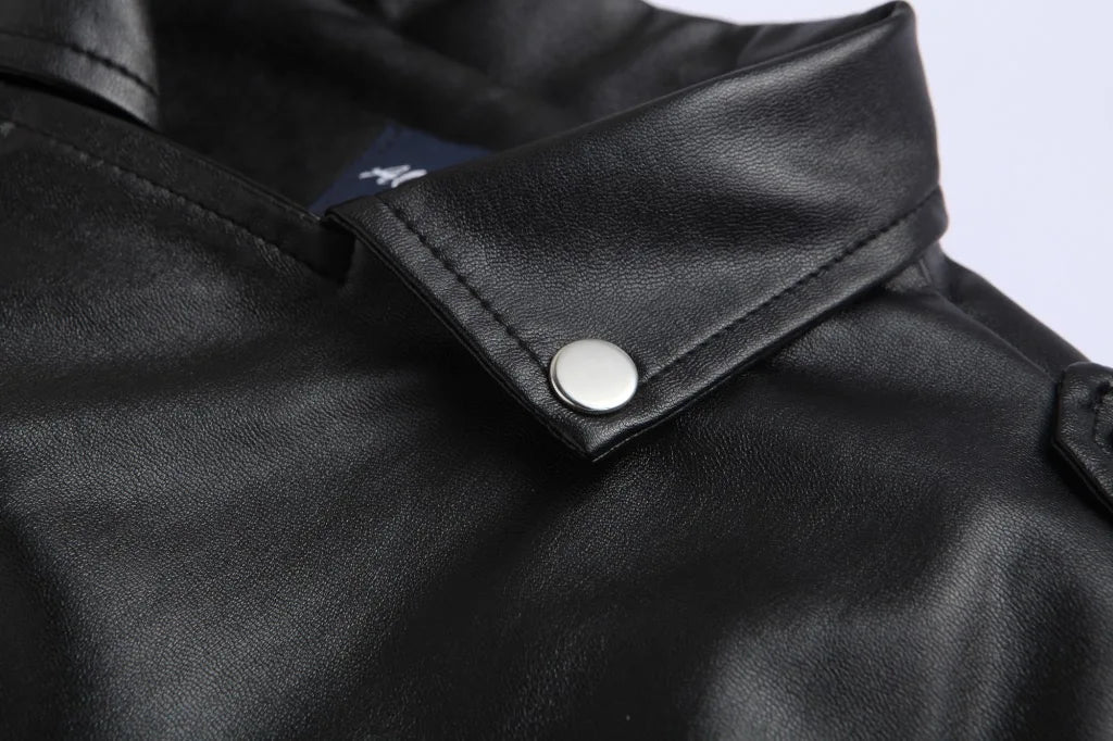 Men's PU Leather Jacket – Motorcycle Fashion, Slim Fit Leather Coat