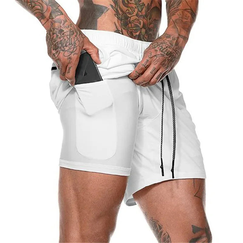 Men's Sport Shorts – Double-deck Running Shorts, 2-in-1, Beach Bottoms, Summer Gym Fitness, Training, Jogging