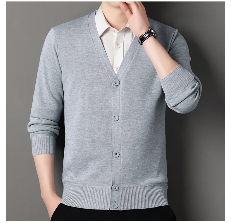 Men's Smart Casual Cardigan V-neck Sweater – Button Knit Cardigan, Perfect For Autumn And Winter, Stylish And Comfortable