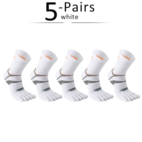 5 Pairs Men's Short Toe Socks – Sport Compression, Cotton, Sweat-Absorbing, Ideal for Badminton, Tennis, Running, Basketball, and Travel