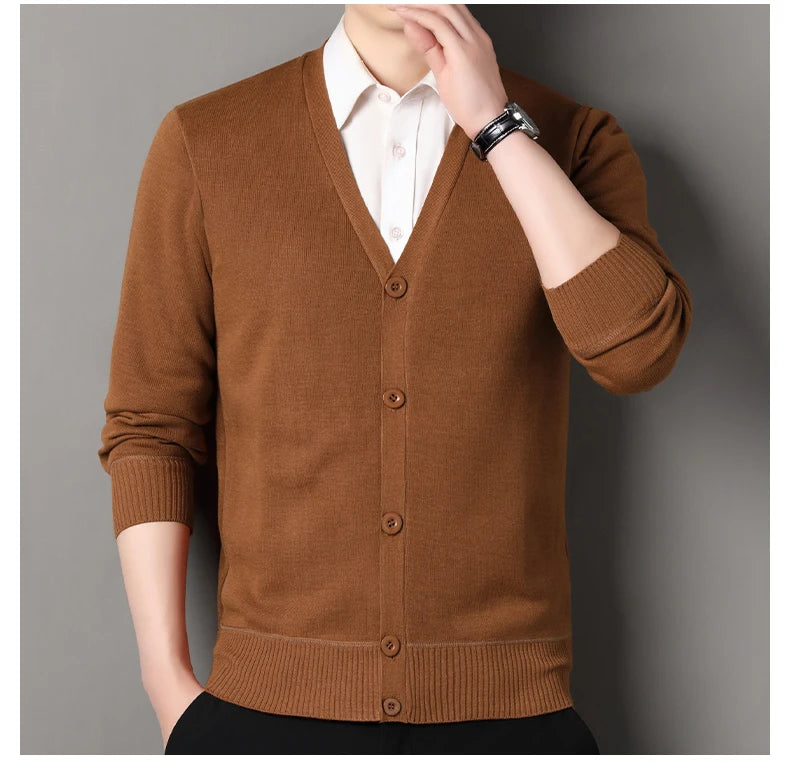 Men's Smart Casual Cardigan V-neck Sweater – Button Knit Cardigan, Perfect For Autumn And Winter, Stylish And Comfortable