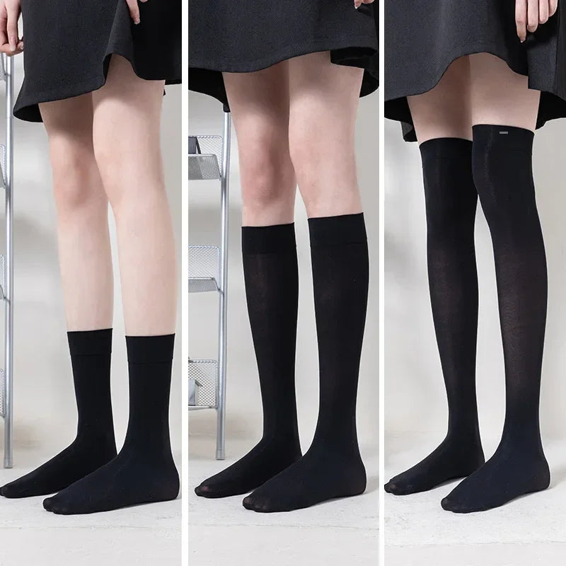 Solid Color Long Socks – Japan Style School Girls Thigh High Stockings, Lolita Kawaii Cute Knee High Socks