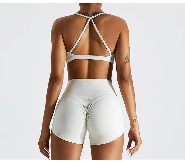 Sexy Scrunch Sports Bra – Gym Top for Women, Running Back Cross Top, Sportswear, Yoga Underwear, Fitness Workout Clothing