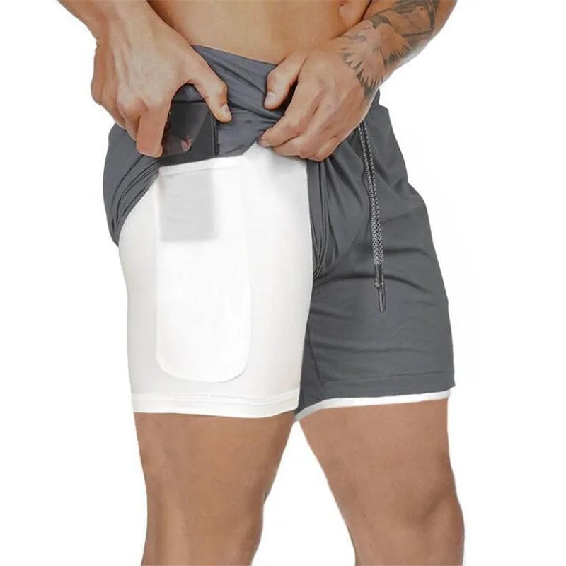 Men's Sport Shorts – Double-deck Running Shorts, 2-in-1, Beach Bottoms, Summer Gym Fitness, Training, Jogging