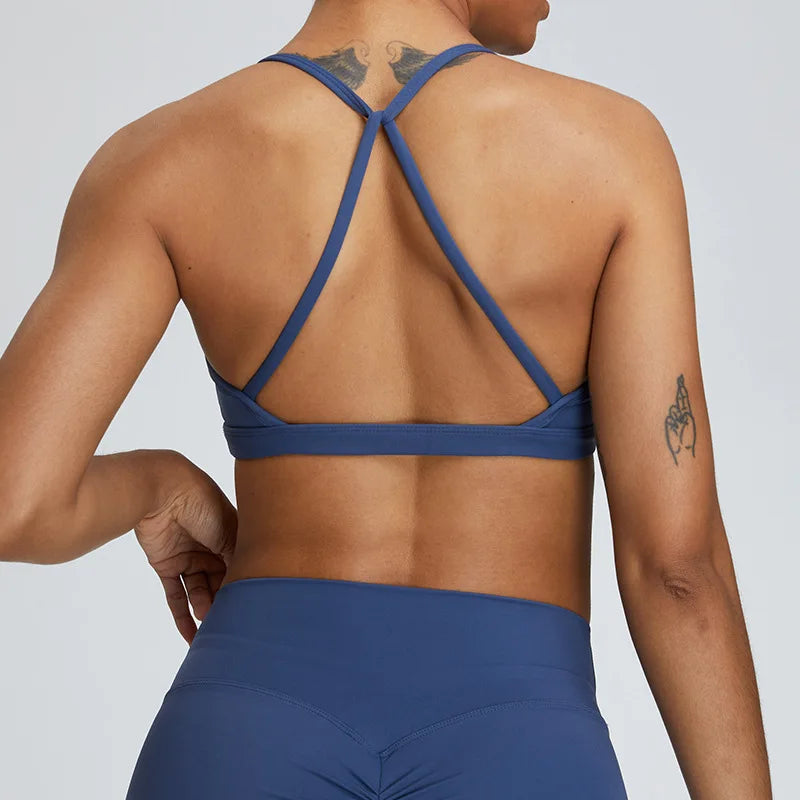 Sexy Scrunch Sports Bra – Gym Top for Women, Running Back Cross Top, Sportswear, Yoga Underwear, Fitness Workout Clothing