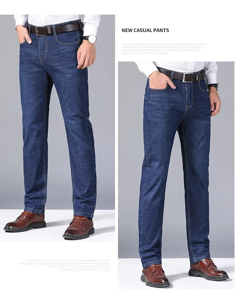 Men's Classic Jeans – Soft Black Denim, Biker Style, Pantalones Hombre, Stylish and Comfortable Overalls for Men