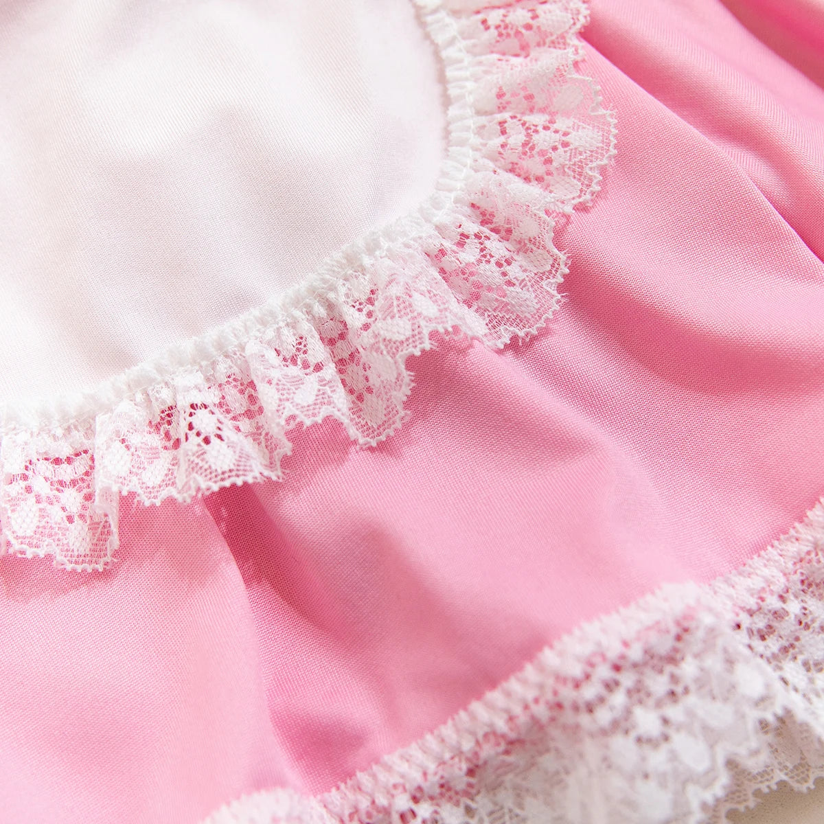 Maid Cosplay Lingerie Set – 5-Piece Sexy Lace Apron Uniform with Bow & Bandage Details