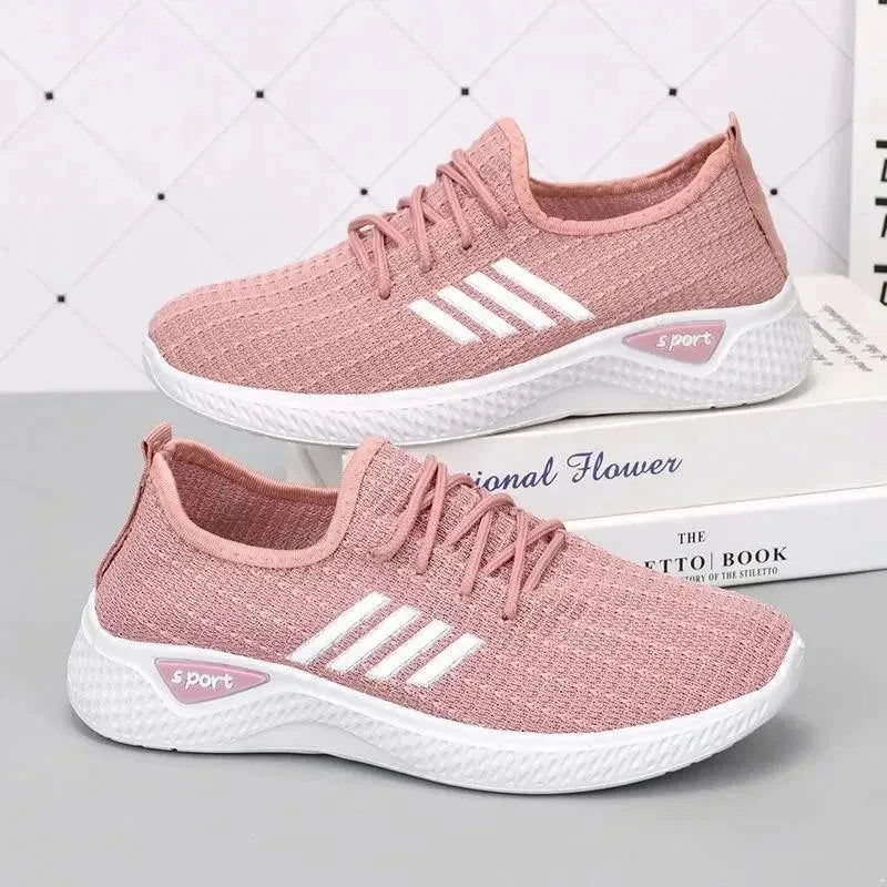 Lightweight Sports Shoes – Breathable Mesh, Soft Sole, Casual Comfort for Women
