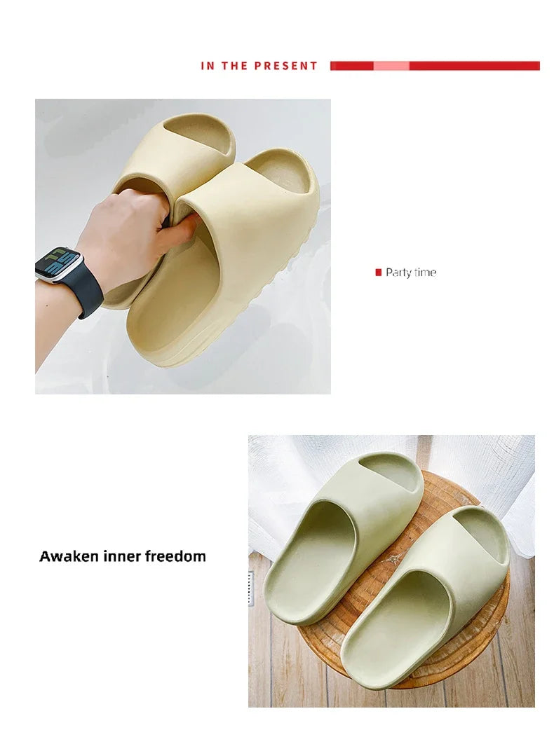 Soft Thick Soled Slippers - Women's Fashion Slippers, Home Sandals, Women's Beach Shoes