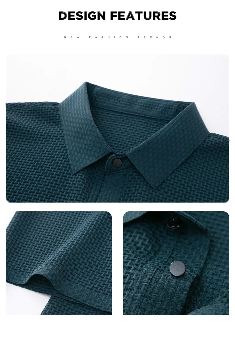 Men's Lop-up Hollow Polo Tee – Short-Sleeved Ice Silk T-Shirt, Breathable And Stylish, Ideal For Business And Casual Wear