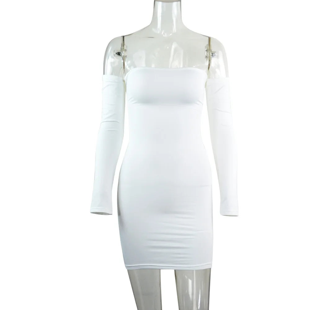 Strapless Large Women Long Sleeve Backless Night Club Dress Women