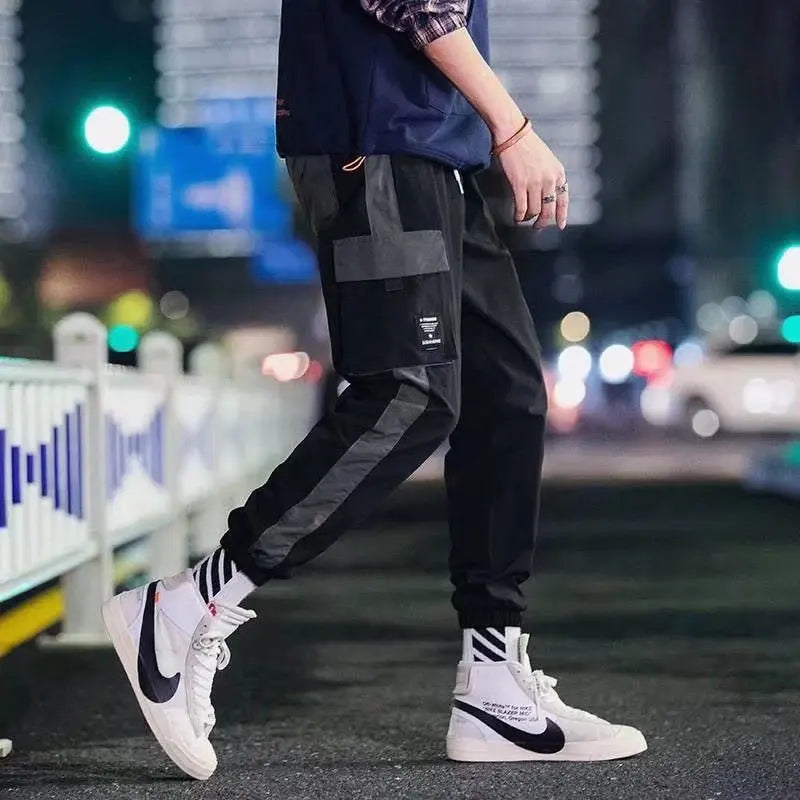 Classic Design Multi Flap Pockets Cargo Pants – Men's Loose Fit, Drawstring Harem, Oversized Jogger Pants for Men and Women