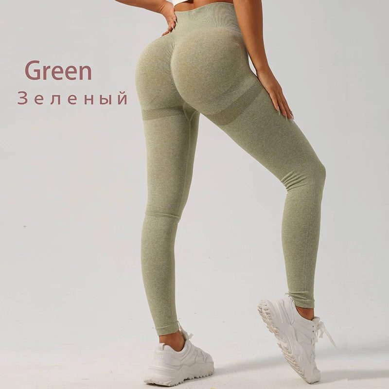 Seamless Leggings Fitness – High Waist, Elastic, Solid Color, Yoga Pants, Gym, Jogging, Tummy Control, Running Tights